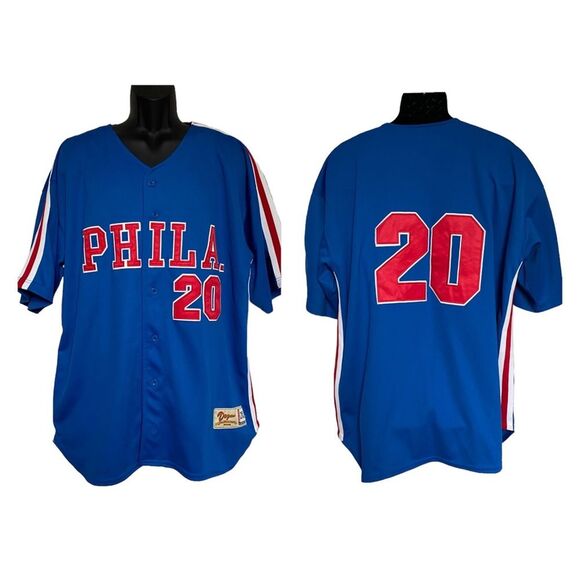 Vintage Dogma Phila Philadelphia Number 20 Jersey Button Down Blue 2XL - Picture 1 of 13